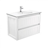 Fienza 900mm Rotondo Top With Hampton Cabinet Wall Hung - Satin White